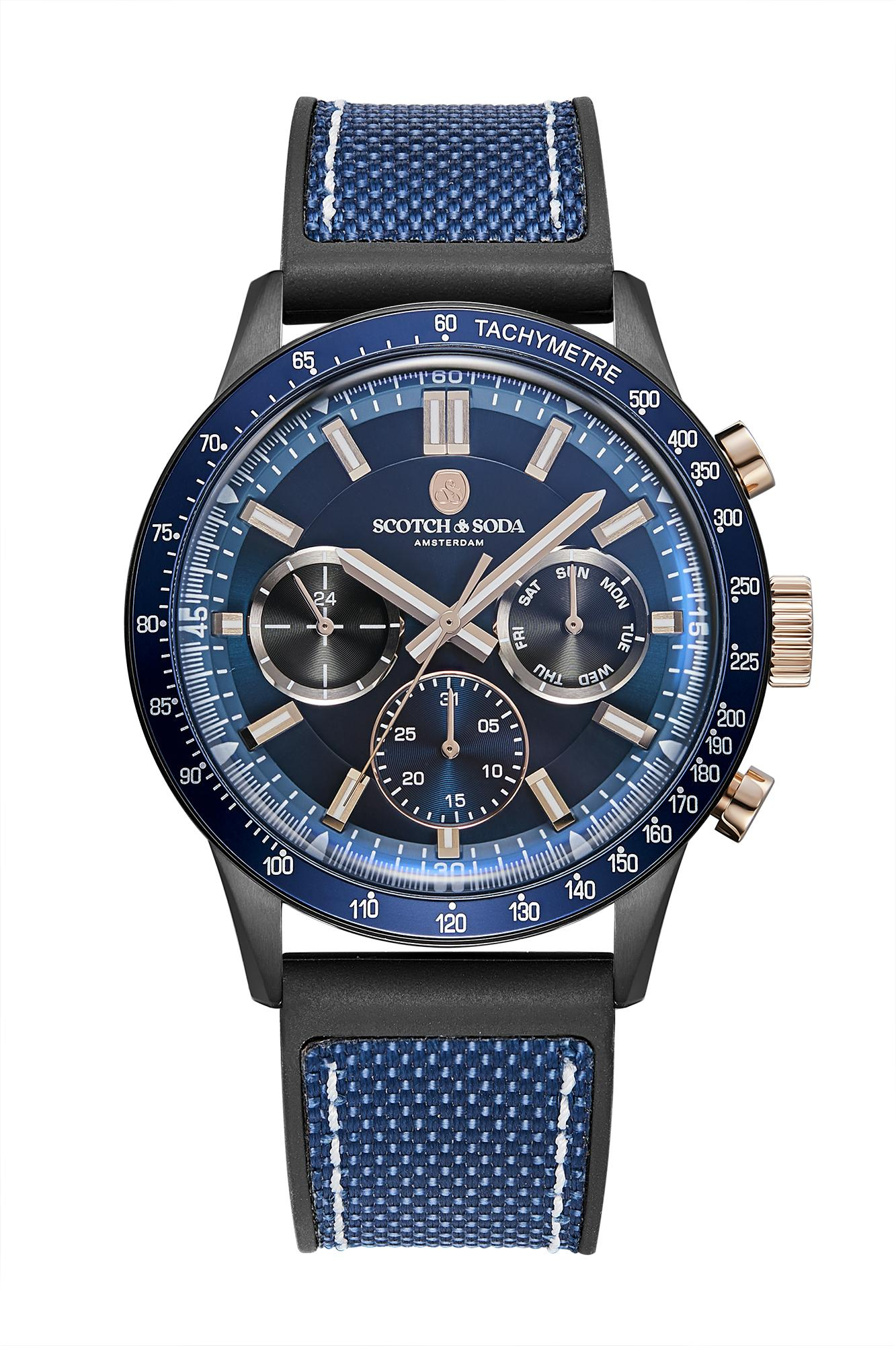 Scotch & Soda Heren Staal Blauw