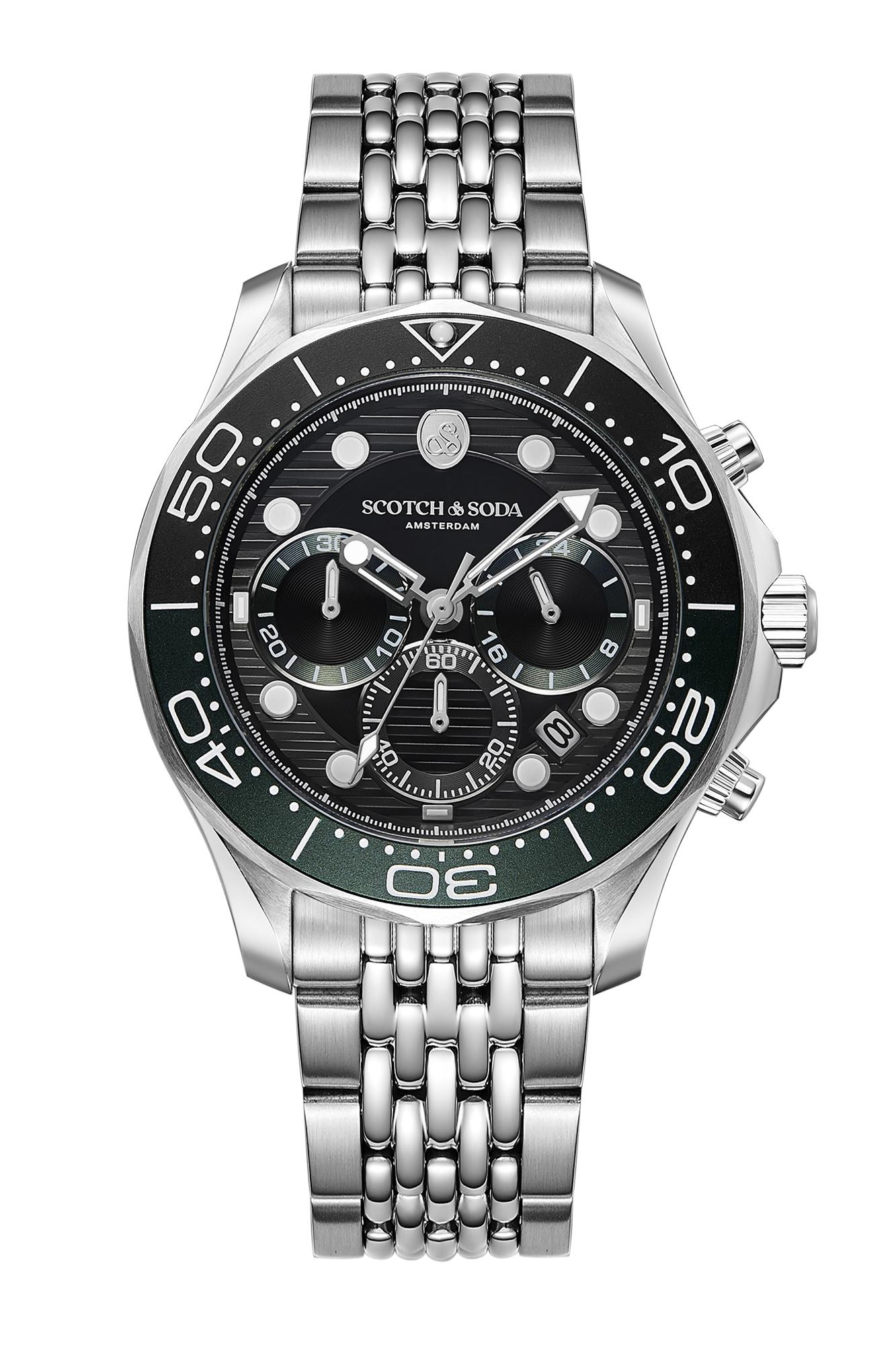 Scotch & Soda Heren Staal Zwart/Groen