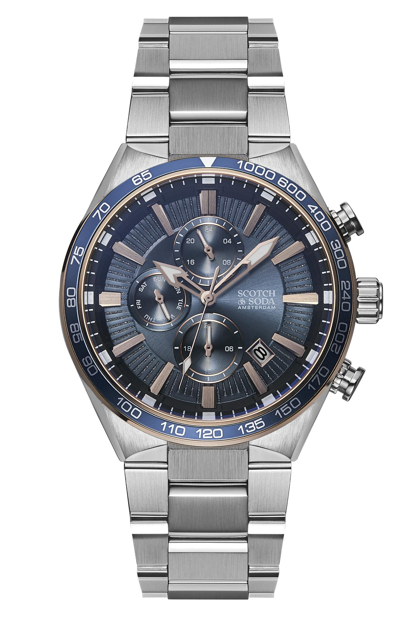 Scotch & Soda Heren Staal Blauw