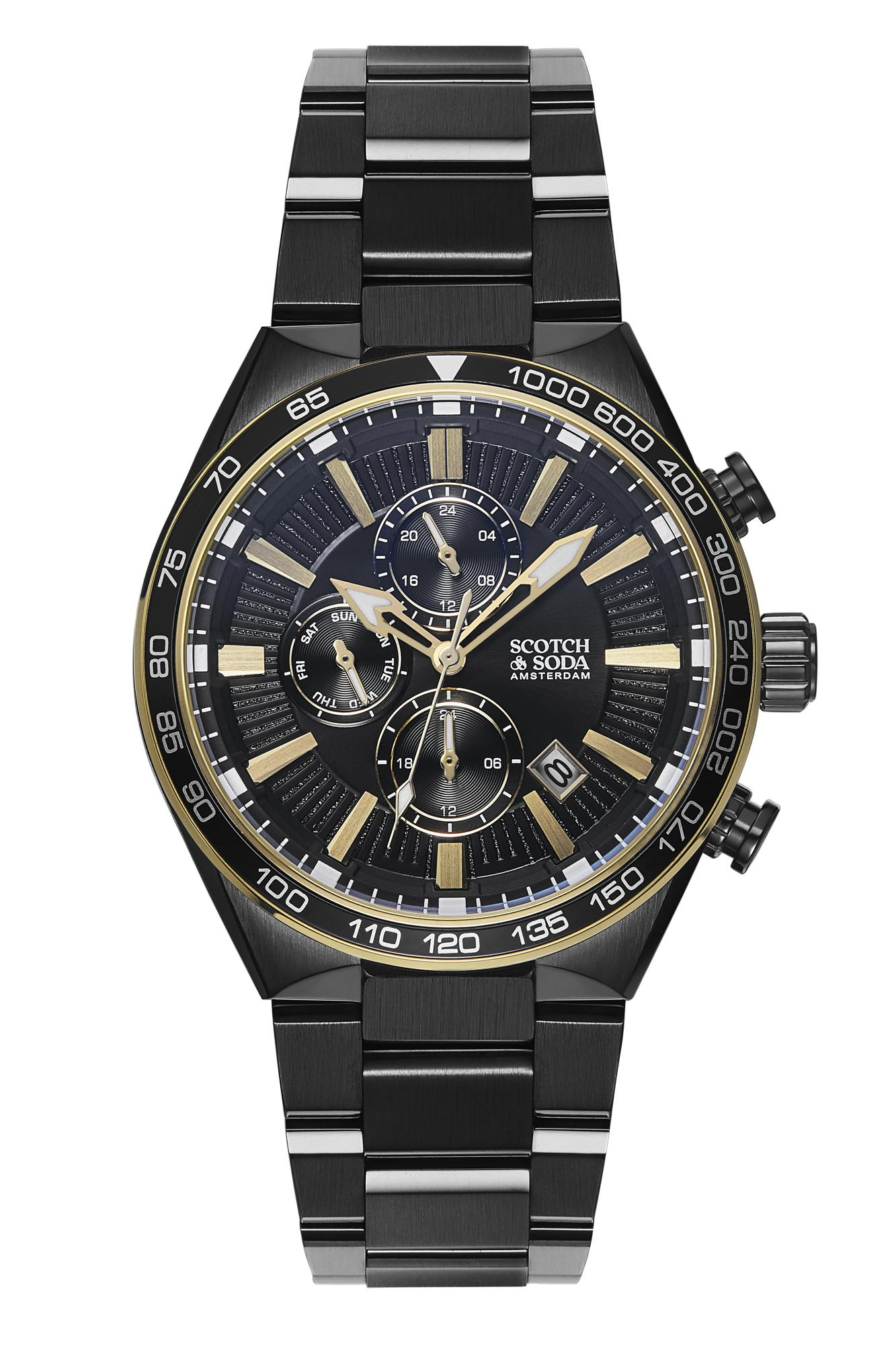 Scotch & Soda Heren Staal Zwart/Goudkleur