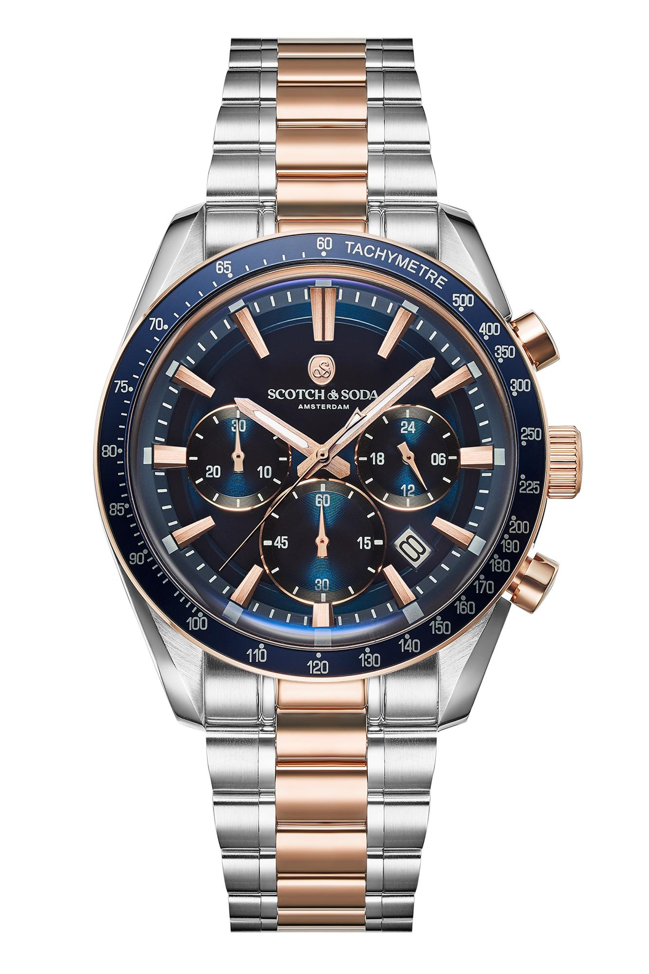 Scotch & Soda Heren Staal Bicolor Blauw