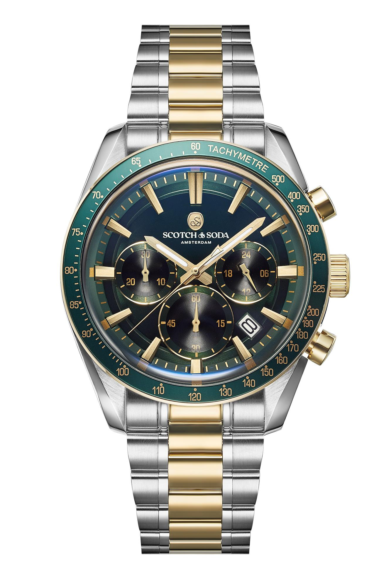 Scotch & Soda Heren Staal Bicolor Groen