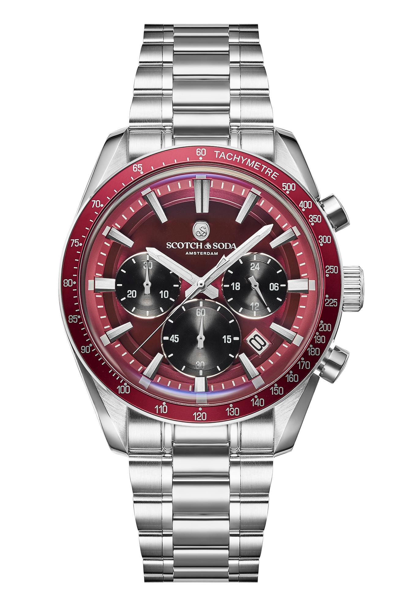 Scotch & Soda Heren Staal Rood