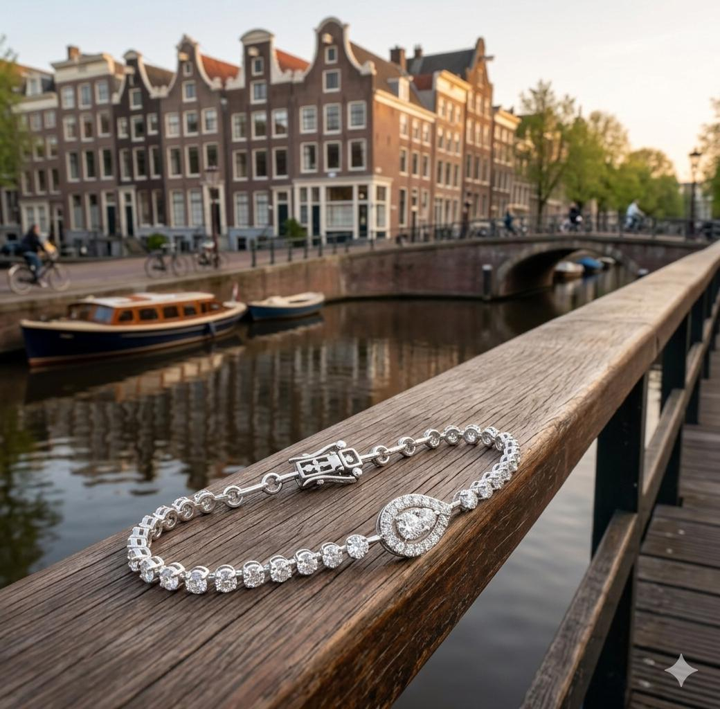 De 18 karaat witgouden armband met modelnummer AB2751 is een verfijnde sieraad met 53 briljant geslepen diamanten van in totaal 0,63 karaat. Perfect voor elke speciale gelegenheid en gemakkelijk te dragen dankzij de lengte van 180 mm. Draag deze elegante armband solo of in combinatie met andere sieraden voor een verfijnde uitstraling.