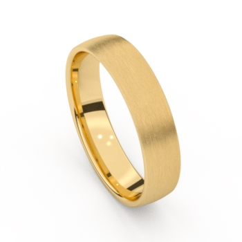 De ring is vervaardigd uit 18 karaat goud. De ring is gemateerd op 5 mm breedte.
