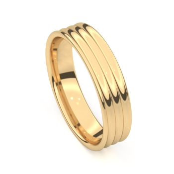 De ring is vervaardigd uit 18 karaat goud. 