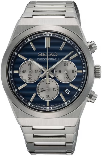 Die Herrenuhr Seiko beeindruckt durch pr&auml;zise Chronographen-Funktionen, ein stilvolles Zifferblatt und ein robustes Edelstahlgeh&auml;use. Diese Armbanduhr besticht durch Zuverl&auml;ssigkeit und modernes Design. Tragen Sie sie am besten t&auml;glich sowohl zu formeller als auch zu l&auml;ssiger Kleidung, um jederzeit und &uuml;berall einen eleganten Look zu erzielen. Perfekt f&uuml;r den anspruchsvollen Mann.