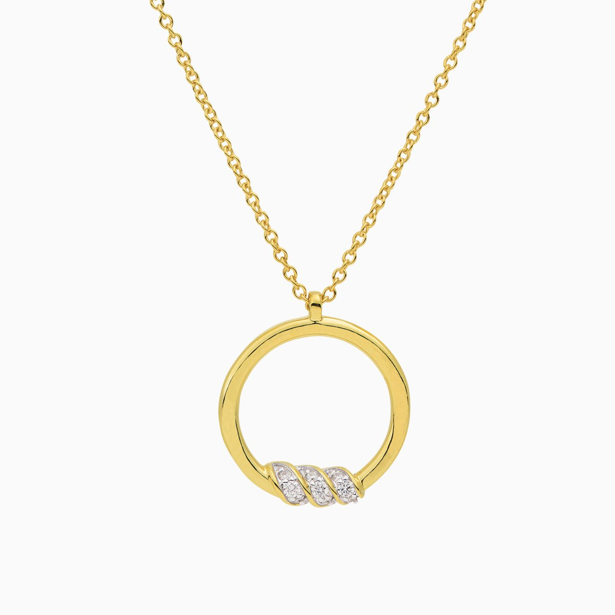 14kt. Geelgouden Eclat collier 0.04Ct G/Si, 41-44cm