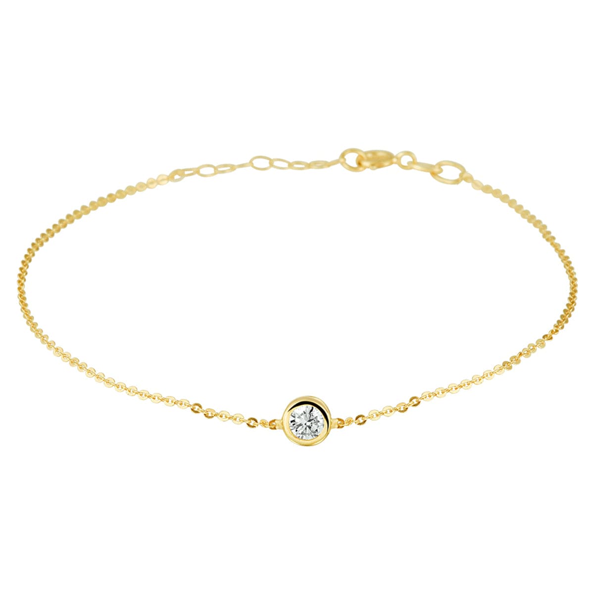 Deze armband van modelnummer 19956 is vervaardigd van 14K geelgoud en heeft een lengte van 16,5 &ndash; 18,5 cm. De armband is verfraaid met schitterende zirkonia, waardoor het een elegante uitstraling heeft. Draag deze armband als verfijnd sieraad bij zowel alledaagse als formele gelegenheden. Perfect te combineren met andere gouden sieraden voor een complete look.