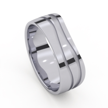 De ring is vervaardigd uit palladium.