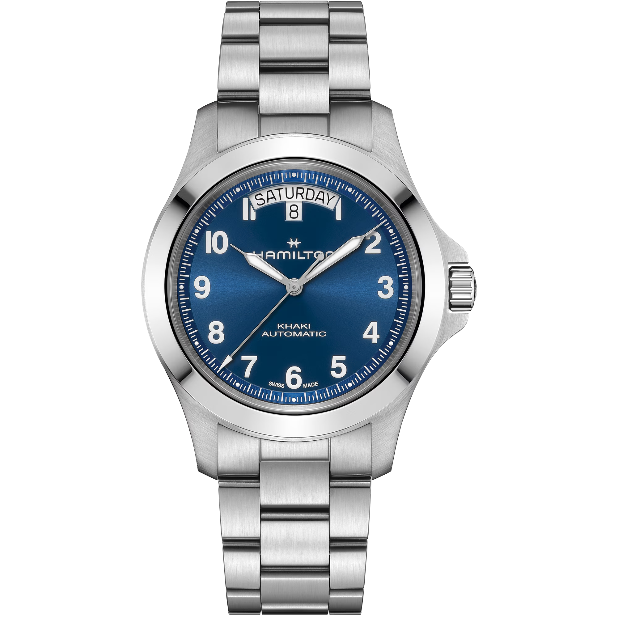 De Hamilton Khaki Field King Day-Date H64475140 is een veelzijdig horloge met dag- en datumfunctie. Het model heeft een robuust design, perfect voor dagelijks gebruik. Combineer dit polshorloge met casual of formele kleding voor een stijlvolle en tijdloze uitstraling. Draag het comfortabel en met vertrouwen, op elke gelegenheid.