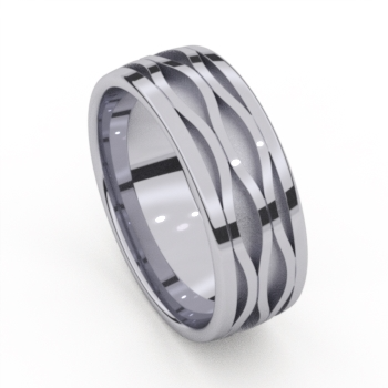 De ring is vervaardigd uit palladium