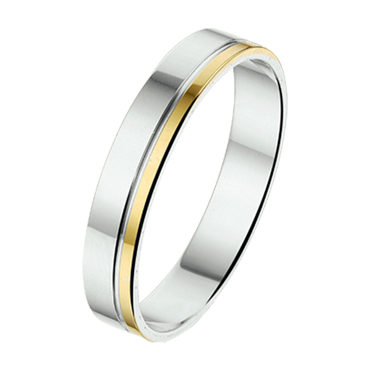 De Geelgoud met Zilver ring met een breedte van 4mm (modelnummer 56.00146) is een verfijnde accessoire. Categorisch een sieraad, specifiek een ring, combineert het de luxe van geelgoud met de klassieke charme van zilver. Draag deze ring als een subtiele accent bij formele of informele gelegenheden. Perfect voor dagelijks gebruik of speciale momenten.