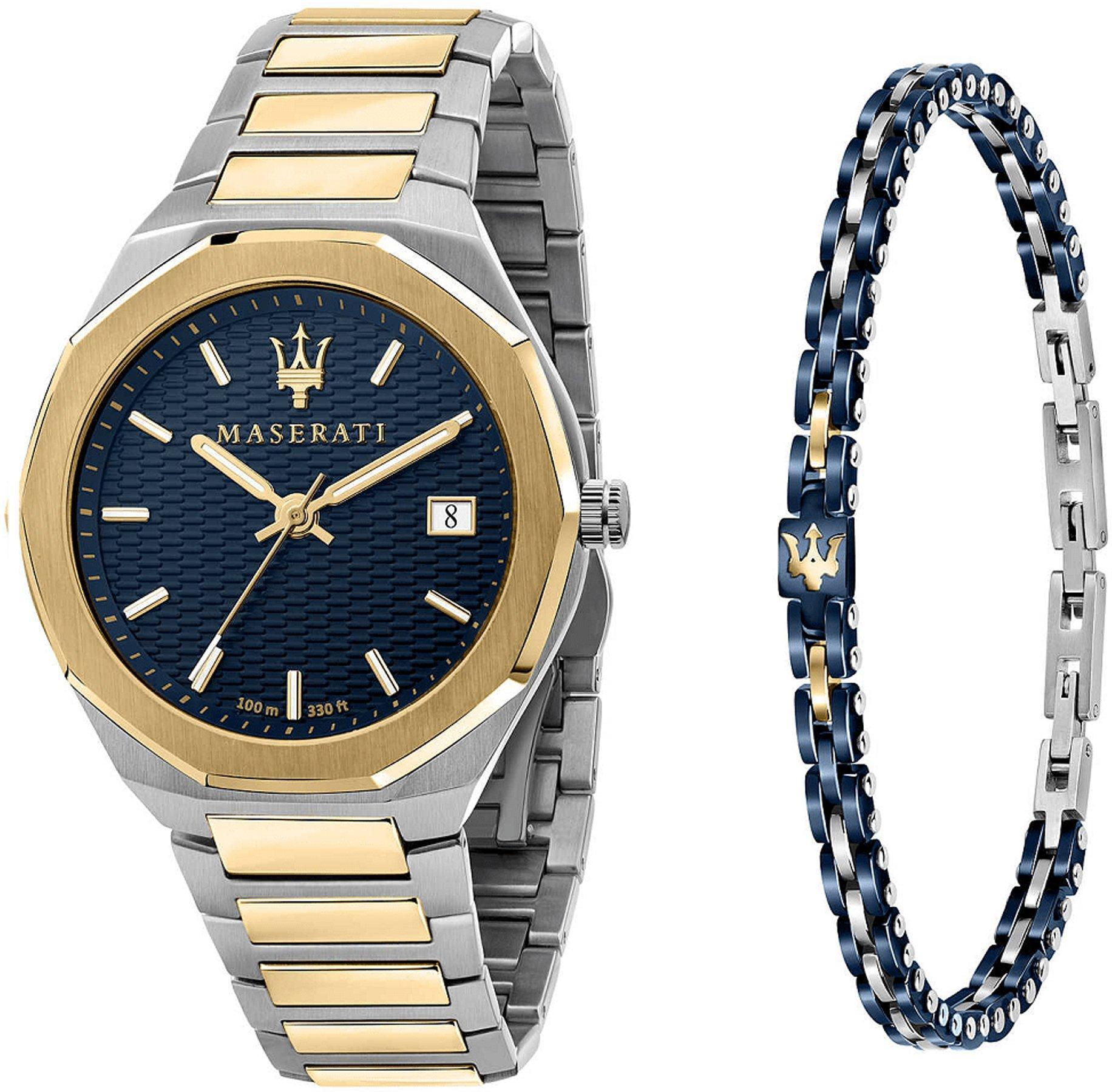 Entdecken Sie die Maserati Herrenuhr, eine eindrucksvolle Armbanduhr mit 45 mm Geh&auml;usegr&ouml;&szlig;e. Diese elegante Uhr verk&ouml;rpert Stil und Pr&auml;zision. Tragen Sie sie zu formellen Anl&auml;ssen oder werten Sie Ihr Alltagsoutfit auf. Ideal, um Ihrem Look eine zeitlose und luxuri&ouml;se Note zu verleihen. Perfekt f&uuml;r stilbewusste M&auml;nner.