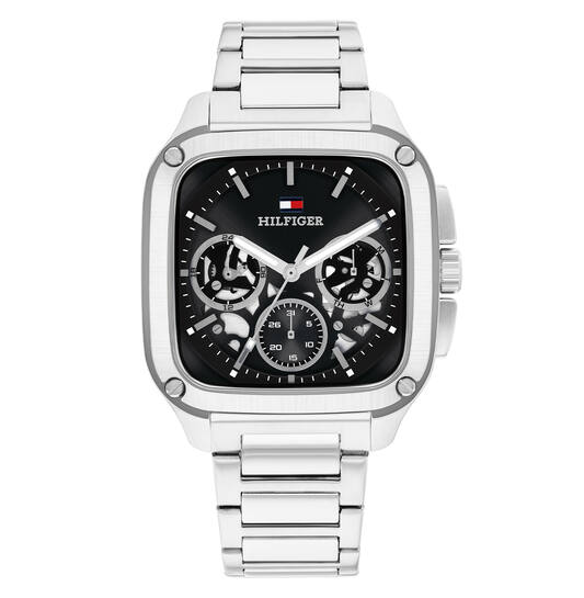 Het Tommy Hilfiger herenhorloge Herald model 1710758 beschikt over een zilverkleurige polsband en een robuuste kast van roestvrij staal. Dit polshorloge voegt een vleugje elegantie toe aan elke outfit en is perfect voor zowel formele als casual gelegenheden. Draag het bij een net pak voor een tijdloze uitstraling of combineer het met een casual outfit.