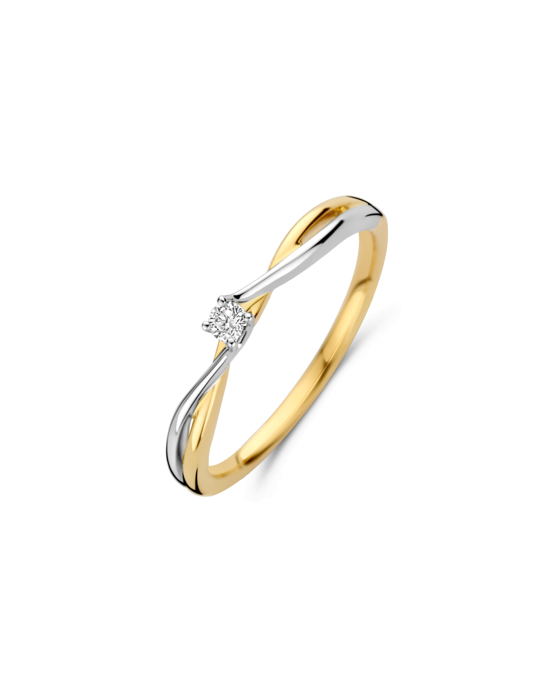 Bi-color gouden ring 0.05crt diamant