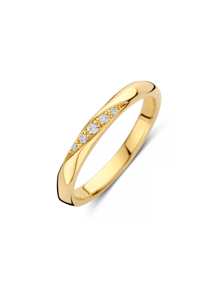 Geelgouden ring 0.05crt diamant