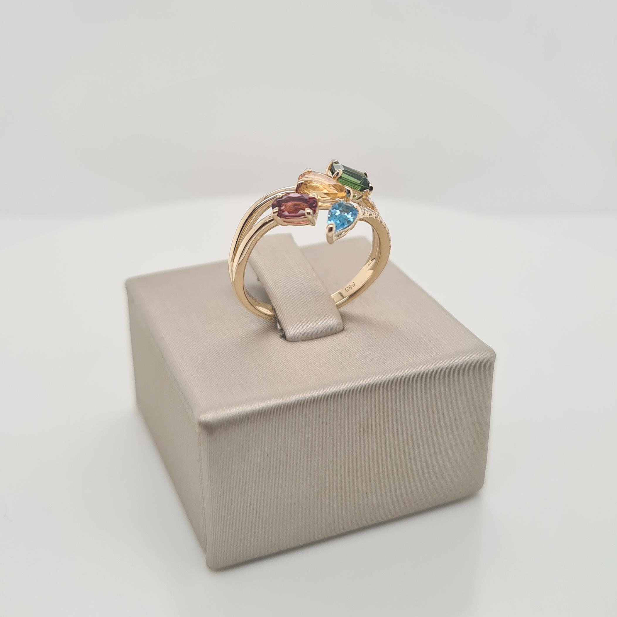 14krt gouden ring met diamant