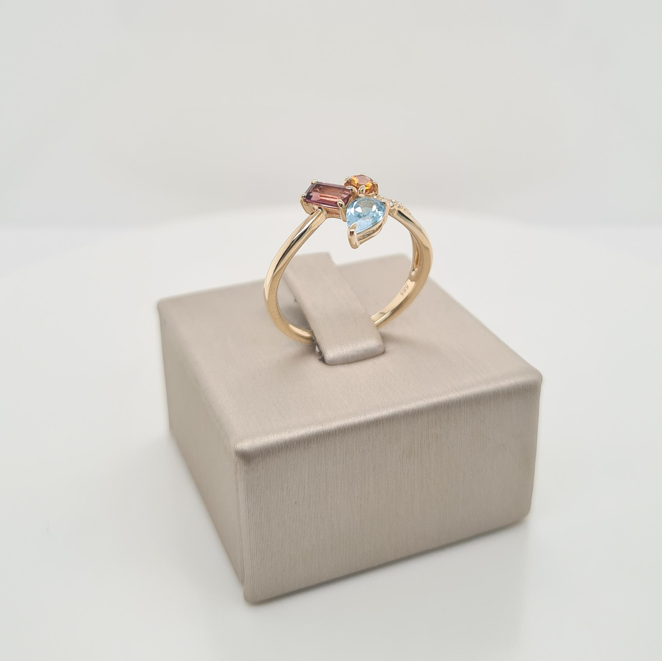 14krt gouden ring met diamant