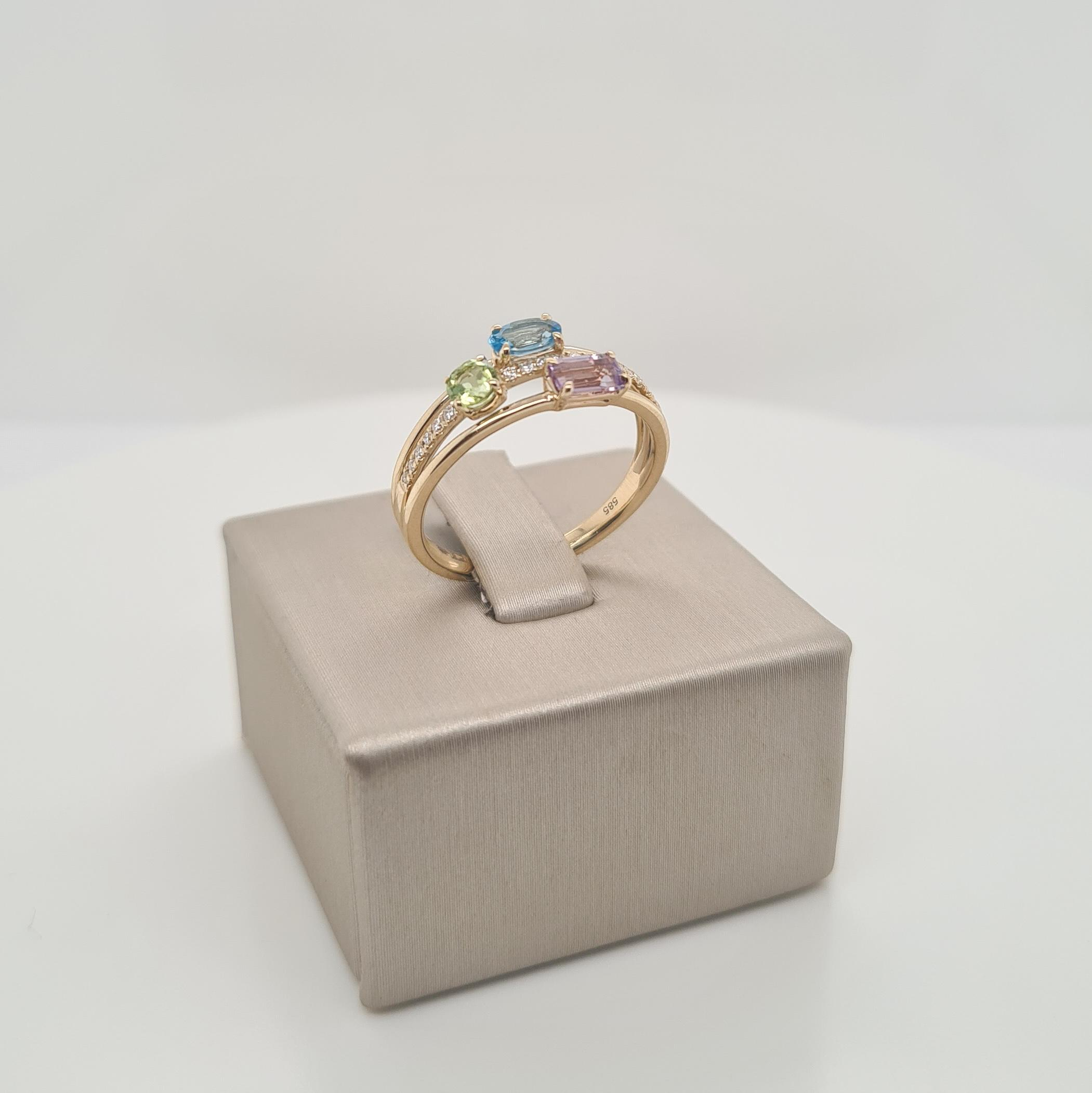 14krt gouden ring met diamant