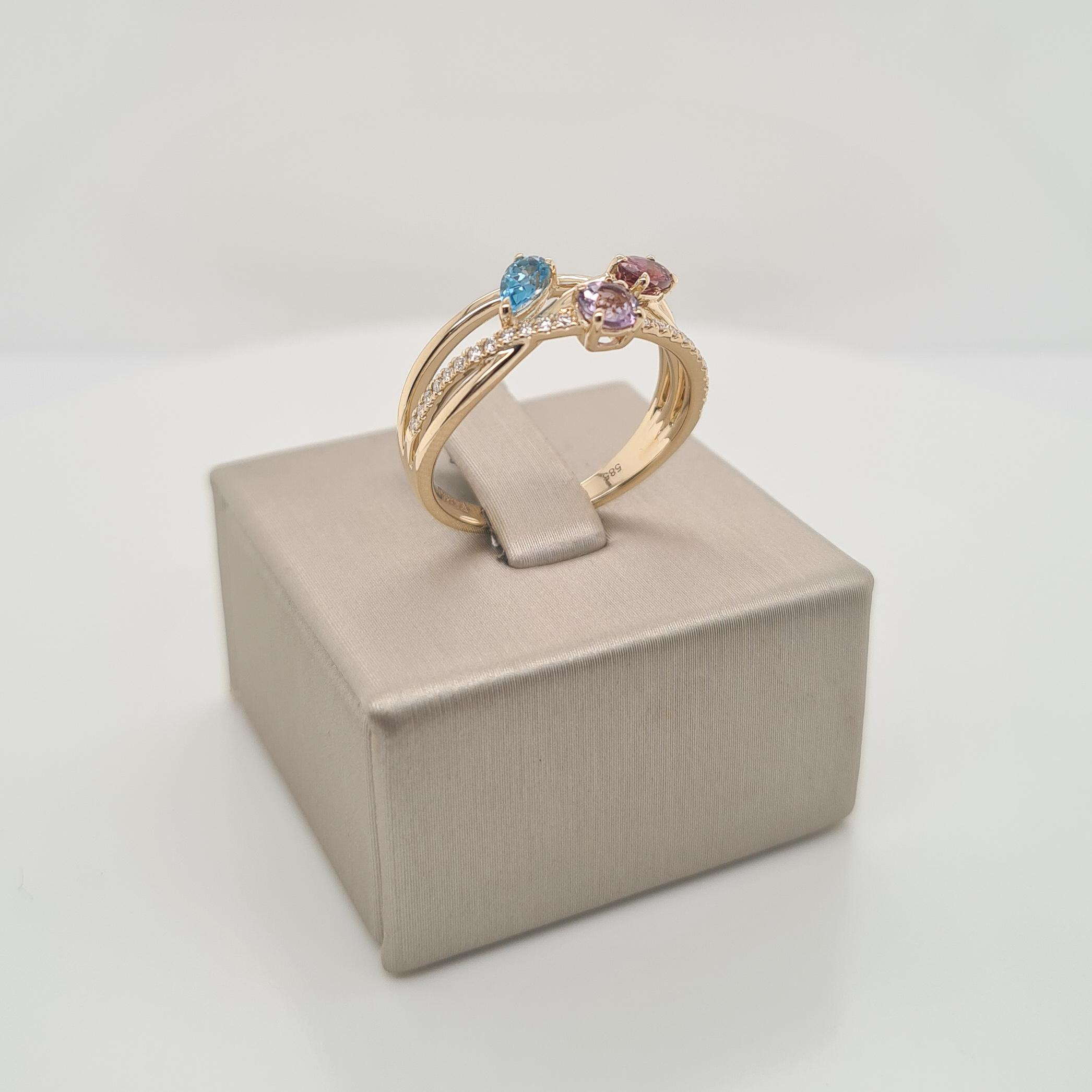 14krt gouden ring met diamant