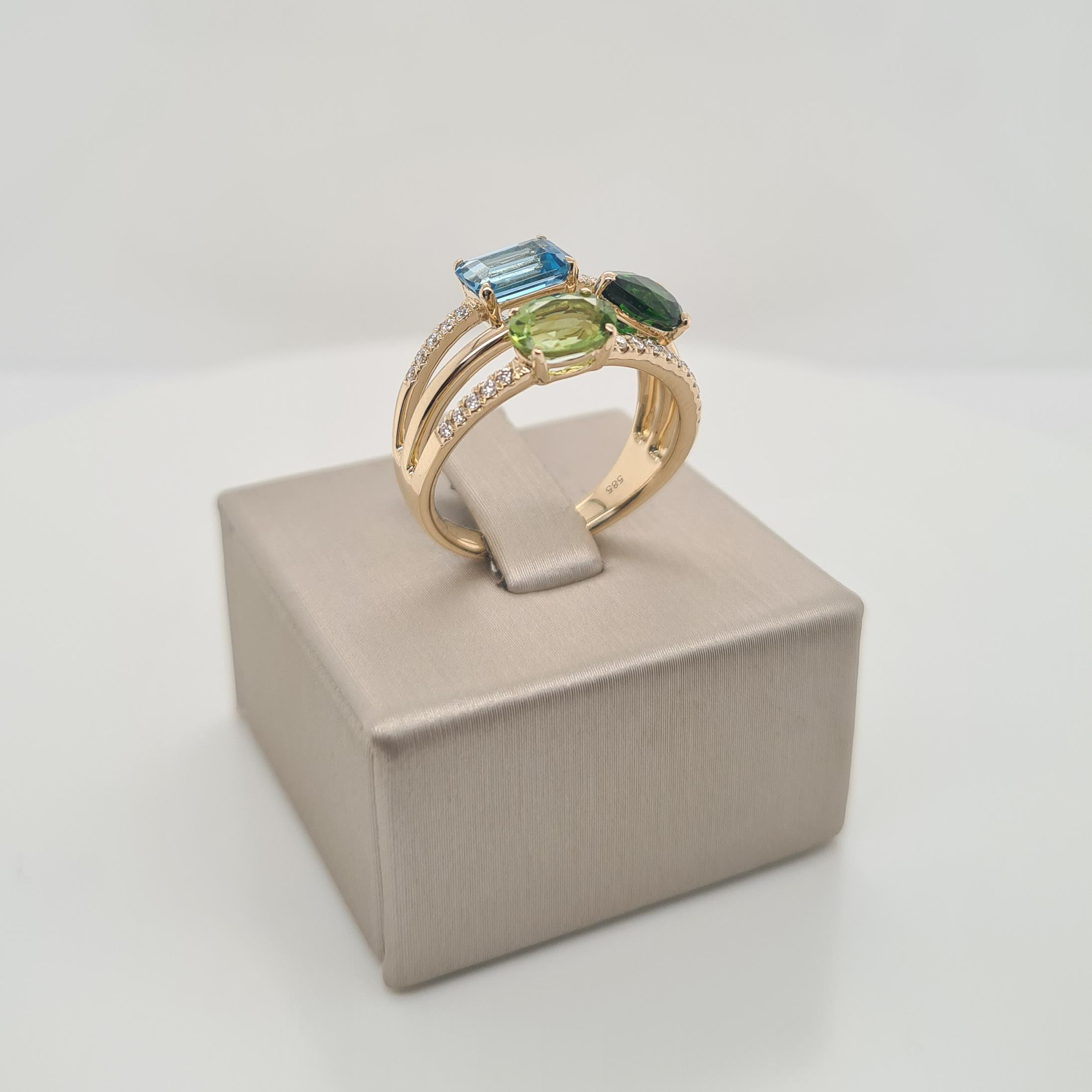 14krt gouden ring met diamant