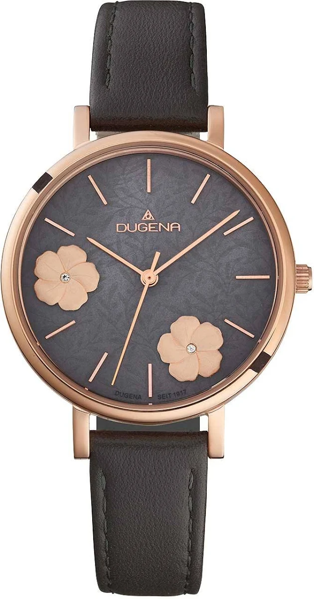 Die Dugena Damenuhr &uuml;berzeugt mit einem stilvollen schwarzen Armband und einem robusten Edelstahlgeh&auml;use. Ohne Datumsfunktion und mit einer Gr&ouml;&szlig;e von 28 mm eignet sie sich ideal als elegante Erg&auml;nzung zu formeller oder l&auml;ssiger Kleidung. Perfekt f&uuml;r das Handgelenk bei besonderen Anl&auml;ssen oder im Alltag.