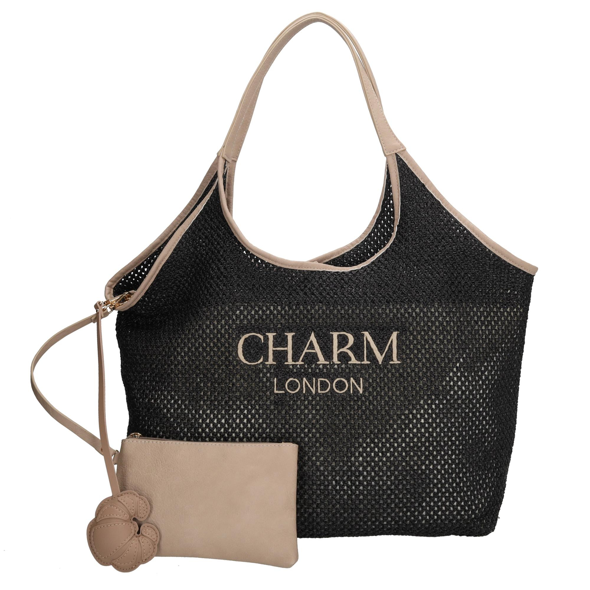 De Charm London Shoreditch Shopper is een stijlvolle shopper met een moderne riet look en een praktische indeling. De tas sluit met een drukknoop waardoor je snel bij je spullen kunt en alles netjes bij elkaar blijft. Het ruime formaat maakt deze shopper ideaal voor dagelijks gebruik of een dagje uit.

Binnenin vind je een overzichtelijke indeling met een ritsvak en twee insteekvakken voor je essentials. Daarnaast zit er een los tasje aan de binnenkant waarin je kleine items gemakkelijk apart opbergt. Aan de achterkant bevindt zich een extra ritsvak voor spullen die je snel bij de hand wilt hebben. De croissant bag charm geeft de shopper een speelse en trendy finishing touch.

Kenmerken:

Shopper met riet look
Sluit met drukknoop
Ritsvak aan de binnenkant
Twee insteekvakken
Achterritsvak
Los binnentasje voor kleine essentials
Croissant bag charm