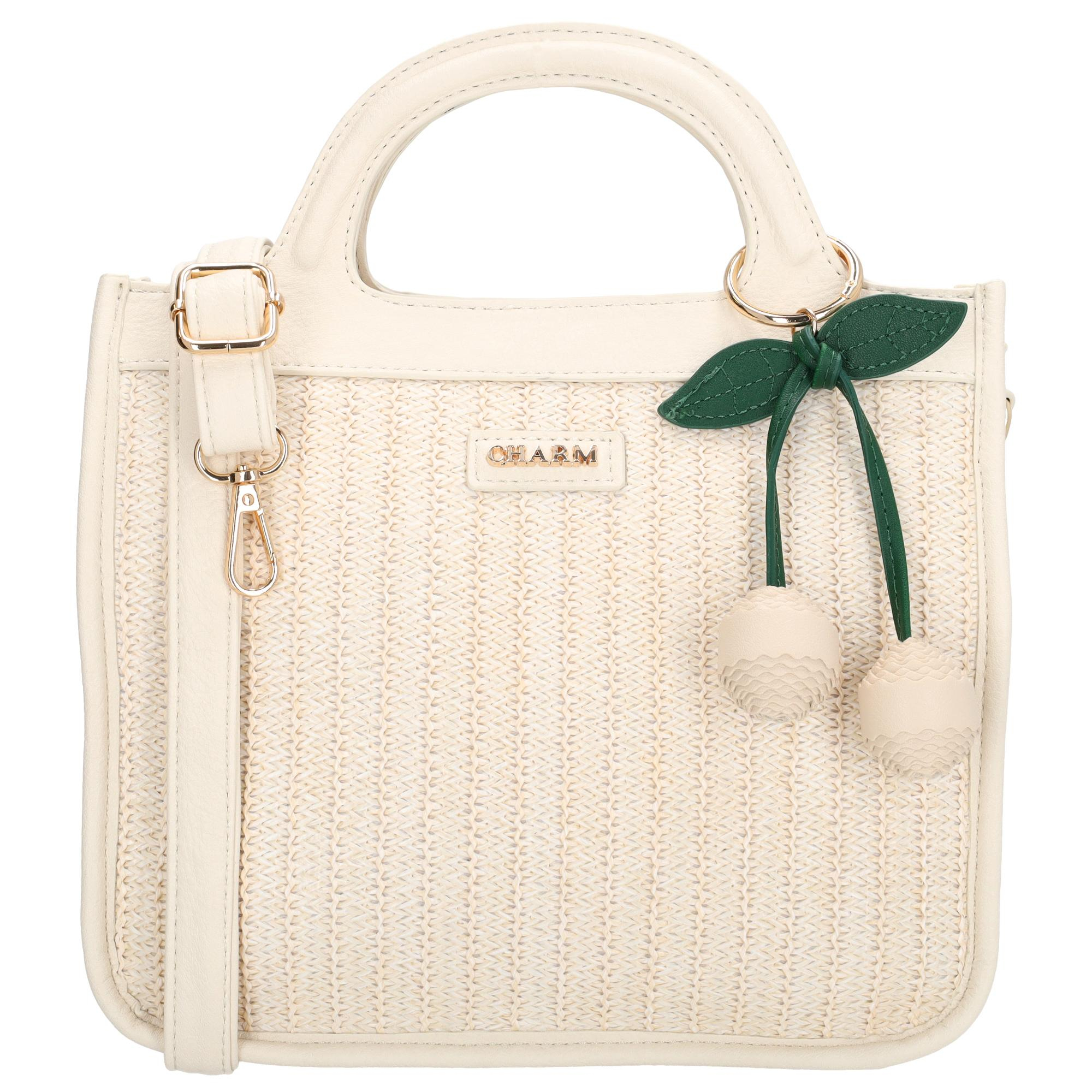 De Charm London Bermondsey handtas is een compacte en stijlvolle tas met een rietlook uitstraling. Deze handtas is geschikt voor dagelijks gebruik en biedt een praktische indeling voor het overzichtelijk meenemen van je essentials. De tas is voorzien van een verstelbare en afneembare schouderband zodat je zelf kiest hoe je de tas draagt.

Binnenin beschikt de tas over twee insteekvakken en een ritsvak voor kleinere items. Aan de achterkant bevindt zich een extra ritsvak voor spullen die je snel bij de hand wilt hebben. De leuke bag charm geeft de handtas een speels en verzorgd detail.

Kenmerken:

Rietlook handtas
Twee insteekvakken aan de binnenzijde
Ritsvak aan de binnenzijde
Achterritsvak
Verstelbare en afneembare schouderband
Voorzien van een bag charm
