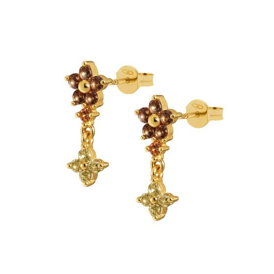Karma Jewelry Symbols XL Mia Zirconia Flower Caramel Goldplated