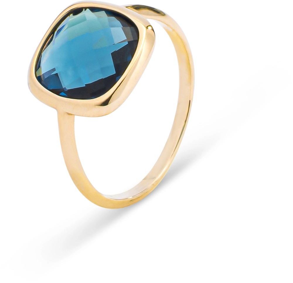  Monzario 14k geelgouden ring met London Blue Topaas,  is een elegante gouden ring met een prachtige blauwe steen. Perfect te dragen dit sieraad, voegt een vleugje verfijning toe aan elke outfit. Draag hem als statementstuk voor formele gelegenheden of als dagelijks elegant accessoire. Een must-have voor elke sieradencollectie.