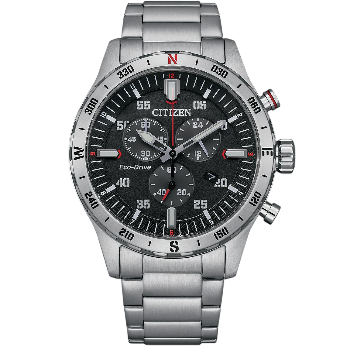 Citizen Solar Armbanduhren Herrenuhren Ziffernblatt: Schwarz Index  Edelstahl Gliederband Solar 100 Meter Ref.-Nr.: AT2520-89E