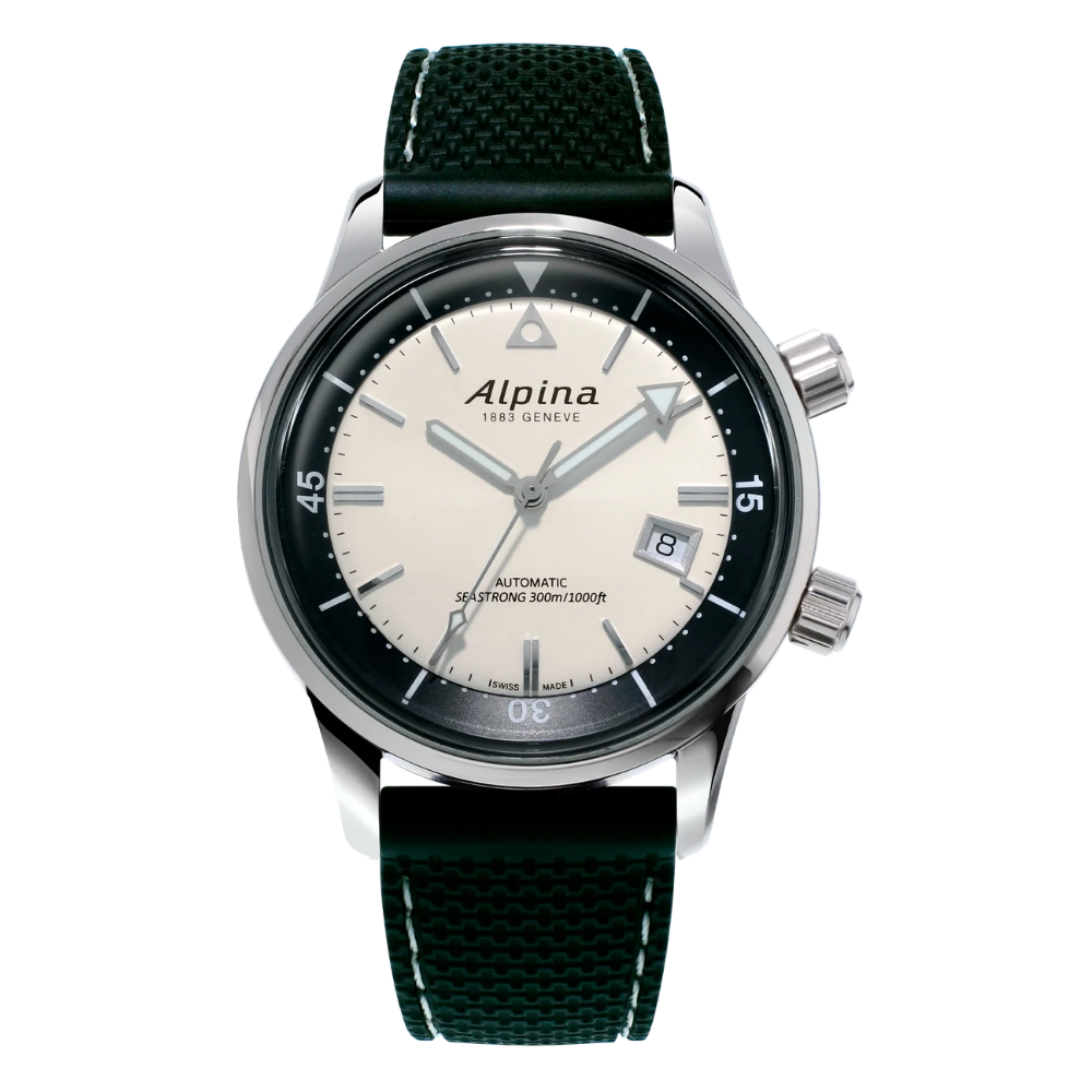 Een elegant herenhorloge uit de Alpiner Heritage Carr&eacute;e Automatic Edition Europe-collectie. Het combineert vintage Art-Deco-stijl met moderne Zwitserse uurwerktechniek &mdash; een tijdloos en verfijnd ontwerp dat zowel bij formele als casual outfits past.