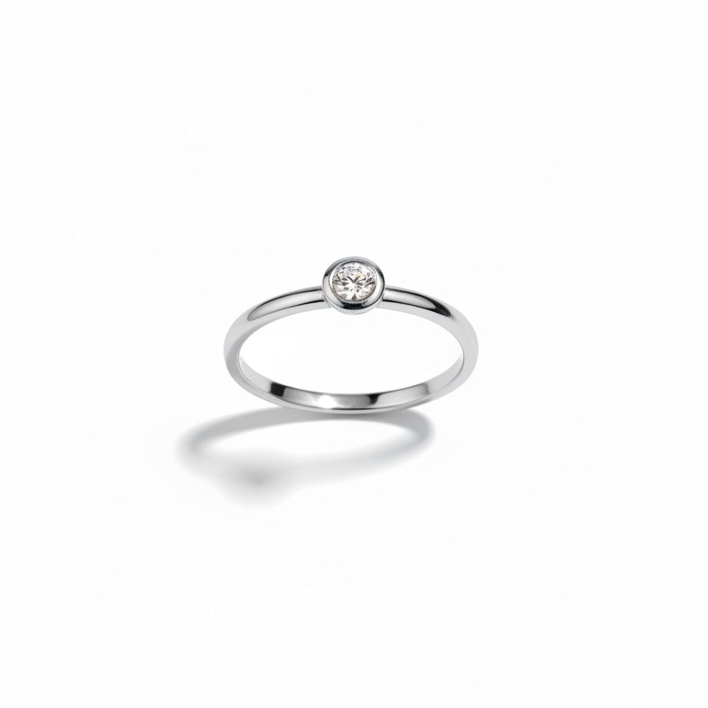 14 karaat witgouden ring met briljant 0,05 ct tw/si