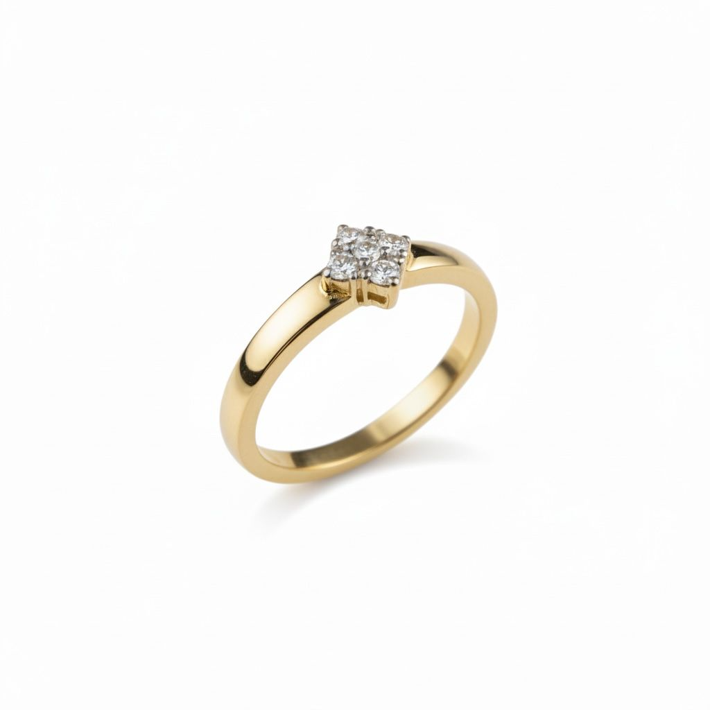 14 karaat geelgouden ring met briljanten van totaal 0,275 ct