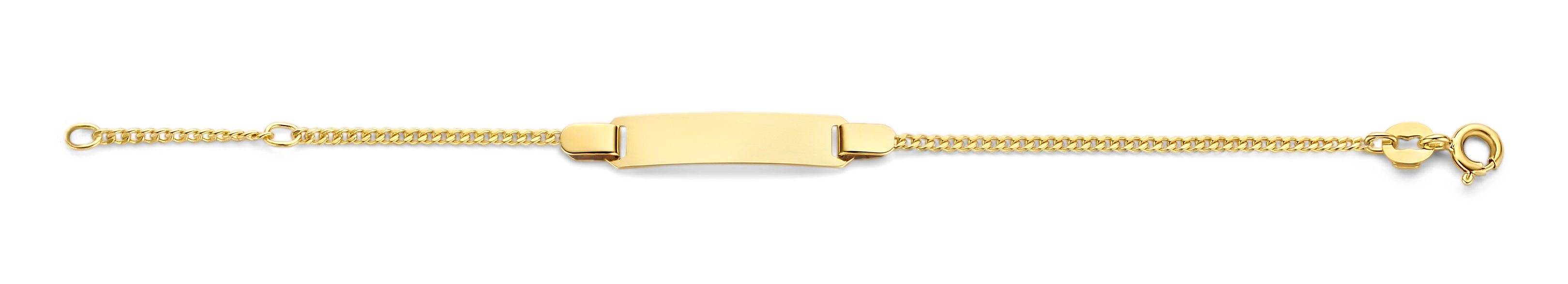 Fjory kinderplaatband 11-13 cm. Goud met zilveren kern.