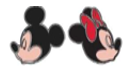Prikoorbel Disney Red & Black Mickey Minnie QPP. Voor het prikken van gaatjes. Let op prijzen zijn per paar, inclusief prikken. 