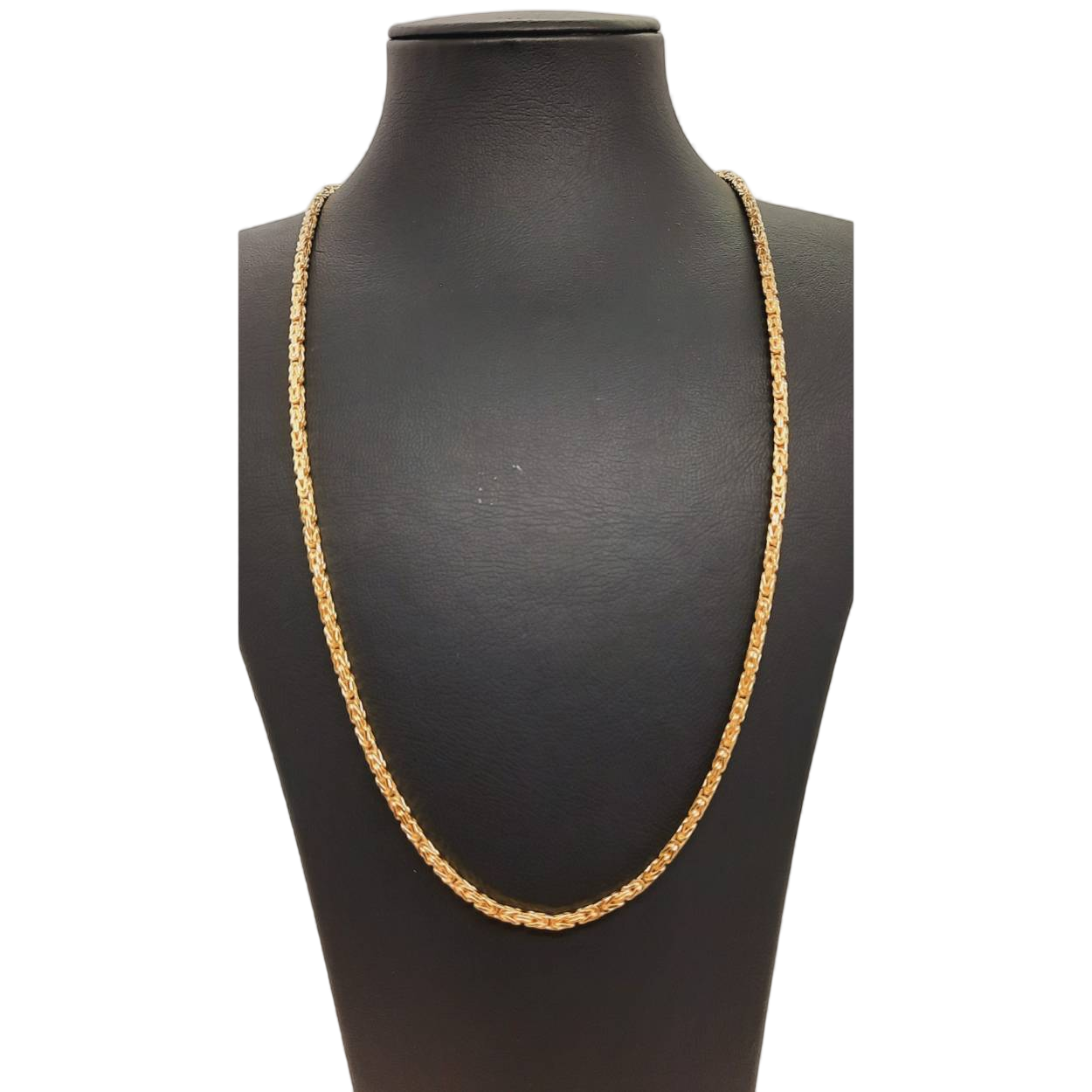 De gouden koningsketting van 14kt, modelnummer BREA-JOY-0003911, is een verfijnde halsketting van 60 cm met een glanzende afwerking. Gemaakt van 14-karaats goud, biedt de ketting een breedte van 2,4 mm en weegt 8,2 gram. Draag deze elegante ketting solo voor een subtiele look of in laagjes voor een modieuze uitstraling.