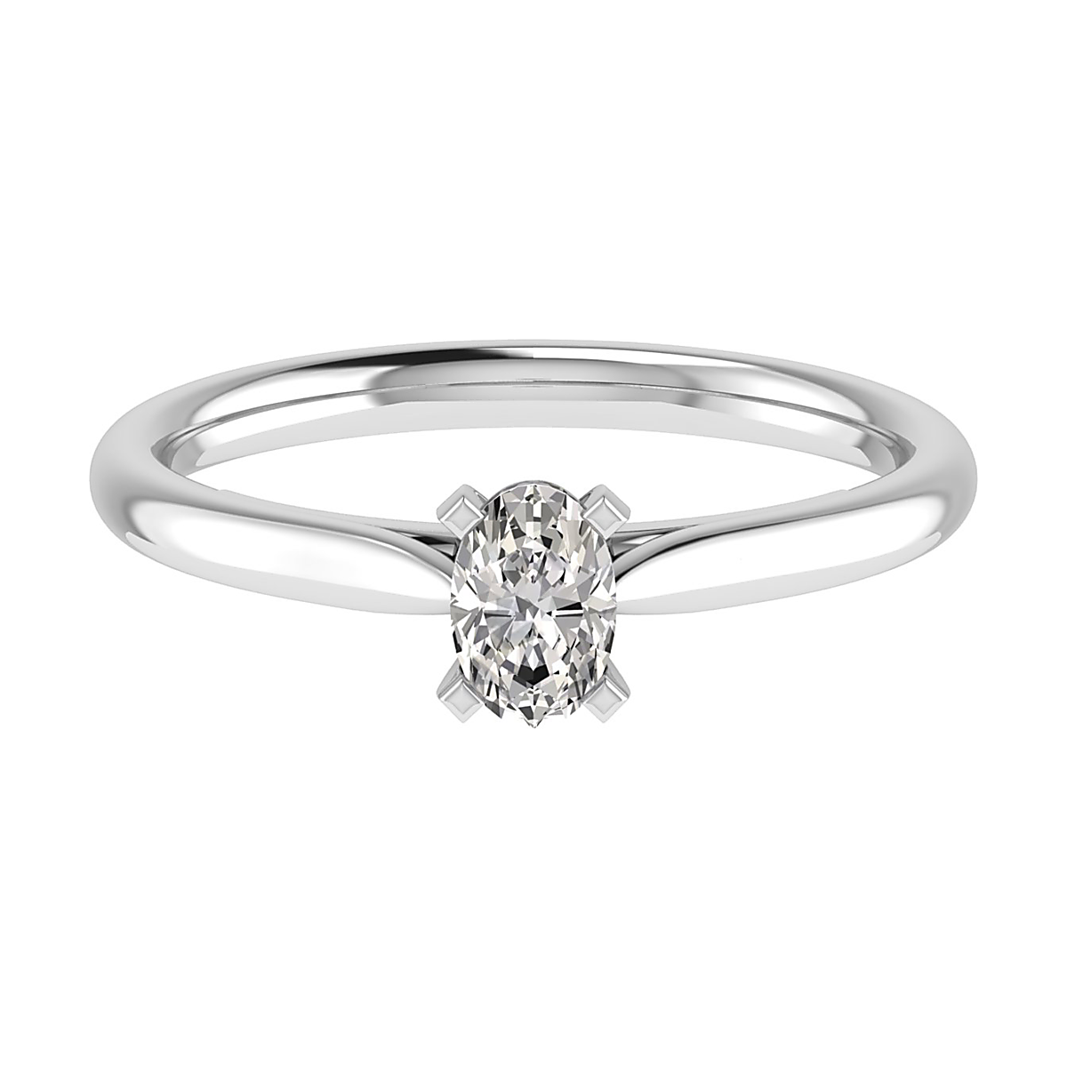 Deze 18 karaat witgouden ring, model LT1029N, is perfect voor een verloving. Hij bevat een ovale, lab-grown diamant van 1.0 karaat, met kleur E (Finest white River) en zuiverheid VS2. De ringmaat is 53. Draag het met trots op de speciale dag als symbool van uw liefde en toewijding. Ring wordt geleverd met een IGI diamanten certificaat. 