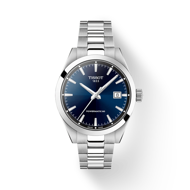Tissot Gentleman 38mm automatic horloge blauw staal | T1658071104100