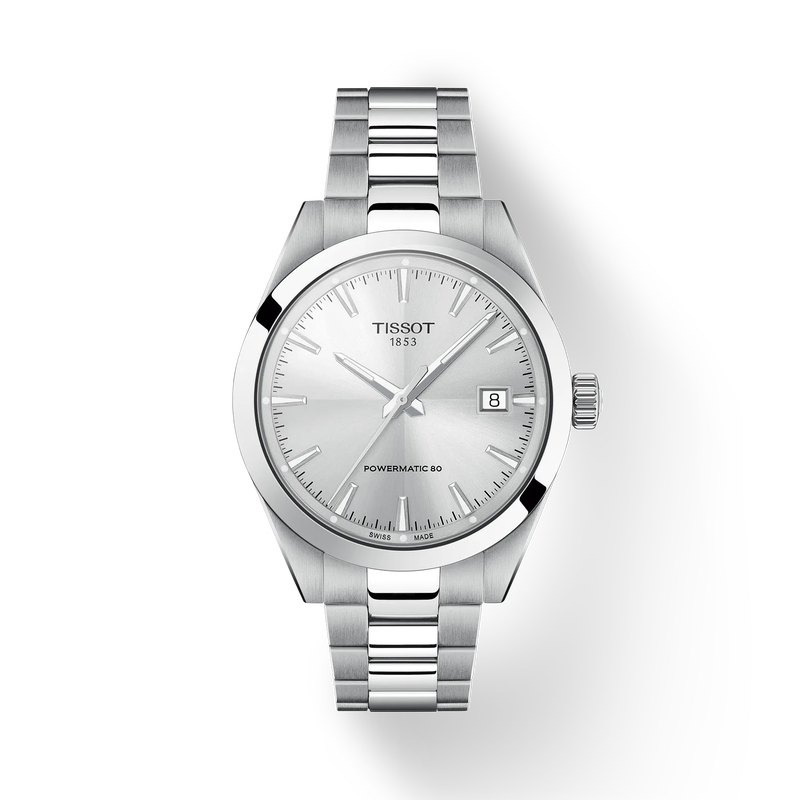 Tissot Gentleman 38mm automatic horloge zilver staal | T1658071103100