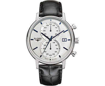 De Elysee Horloge 83820 Minos (Modelnummer: EL83820) is een stijlvol polshorloge met een zilverkleurige ronde roestvrijstalen kast en zwart leren band. Met analoge tijdsaanduiding, datumaanduiding, en waterbestendigheid tot 5 ATM. Perfect te combineren met zowel formele als casual outfits voor een verfijnde uitstraling. Bandbreedte: 20 mm, kastmaat: 40 mm. Geen smartwatch-functionaliteit.
