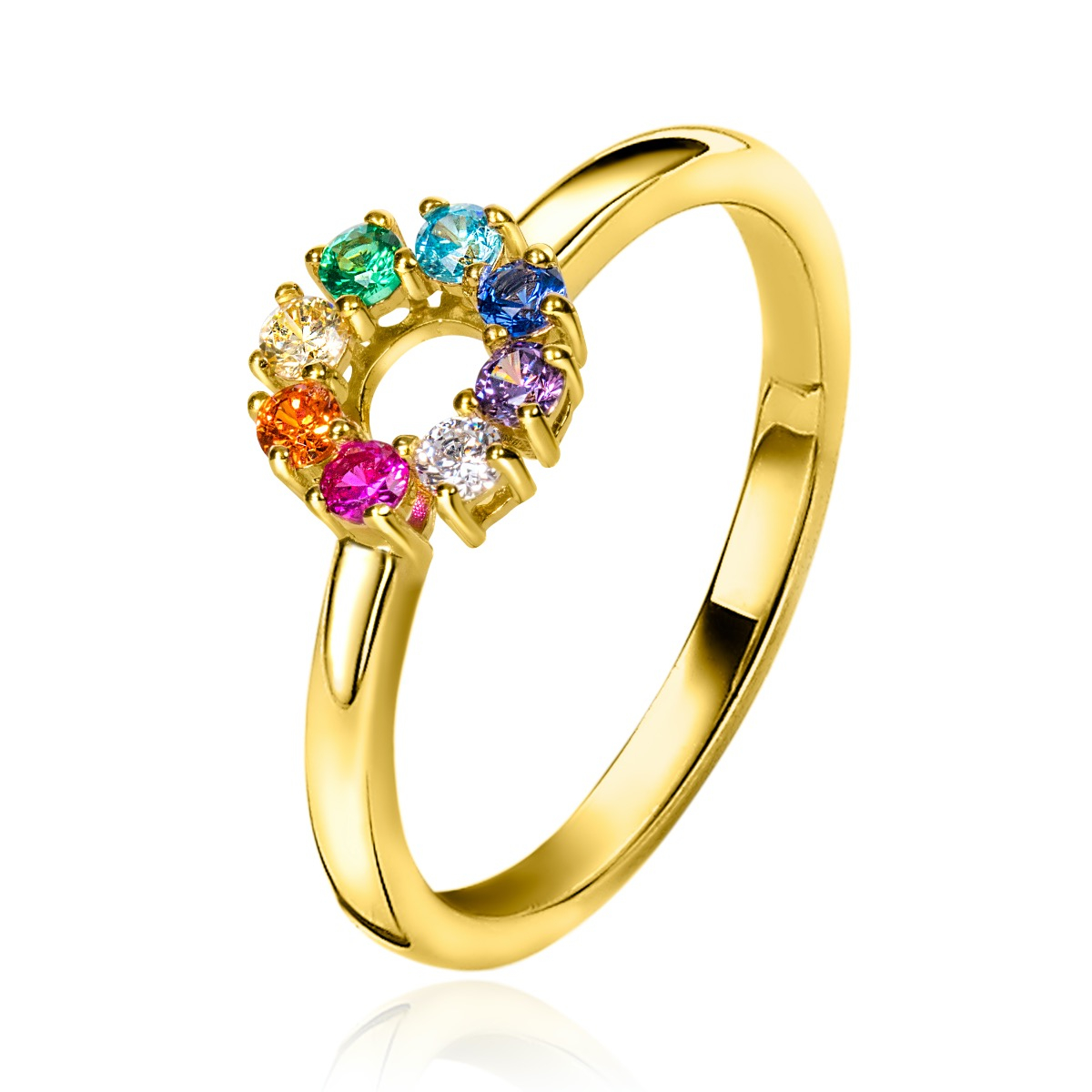 ZINZI zlv. ring met roosje en zirconia mt.56