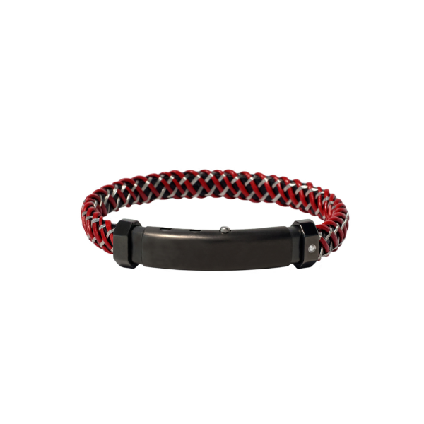 Borsari BR-M.CARLO07 heren armband kunststof met diamant