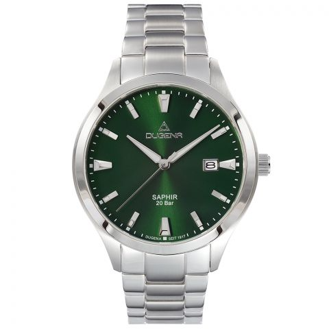 Die Dugena Herrenuhr, bietet gl&auml;nzendes Saphirglas und ein robustes Edelstahlgeh&auml;use sowie -armband. Sie eignet sich ideal als stilvolle Armbanduhr mit hohem Wasserschutz bis 20 ATM. Tragen Sie sie zu Business- oder Freizeitoutfits f&uuml;r einen eleganten, zeitlosen Look. Ein Muss f&uuml;r jeden Uhrenliebhaber.