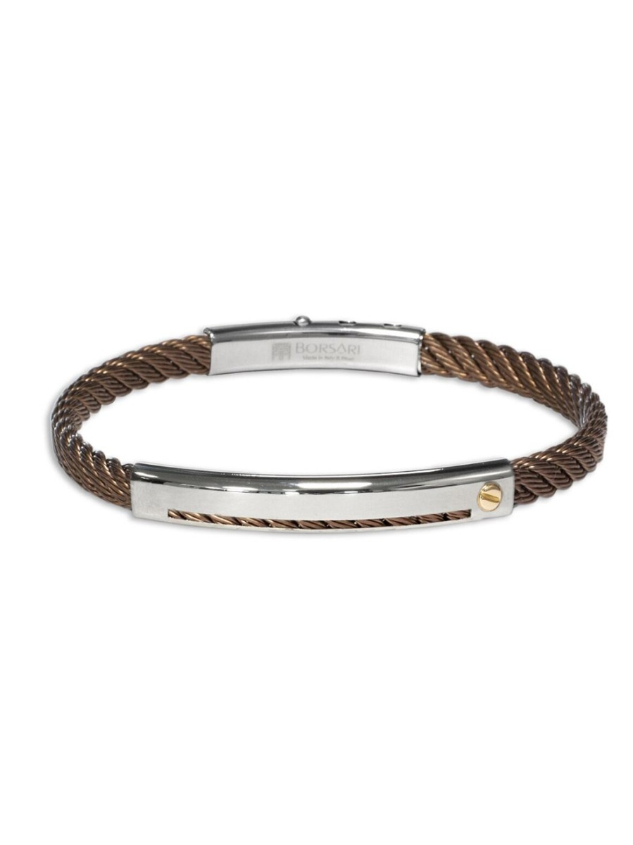 Stalen armband met ros&eacute;goud br-sk07b