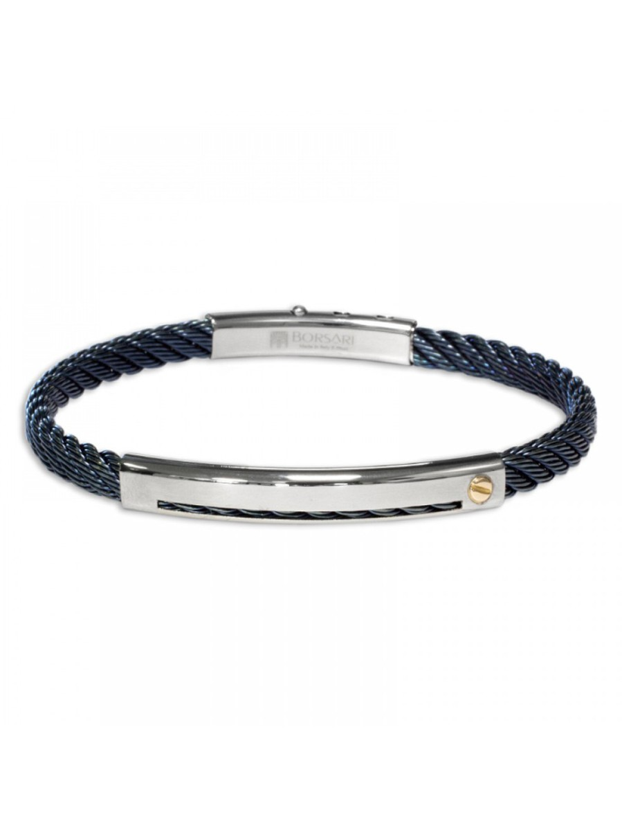Stalen armband met ros&eacute;goud br-sk18b