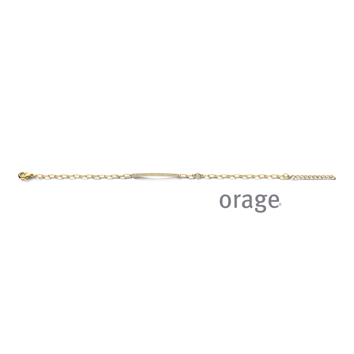 Orage Armband verguld geel goud met zirkonia steentjes