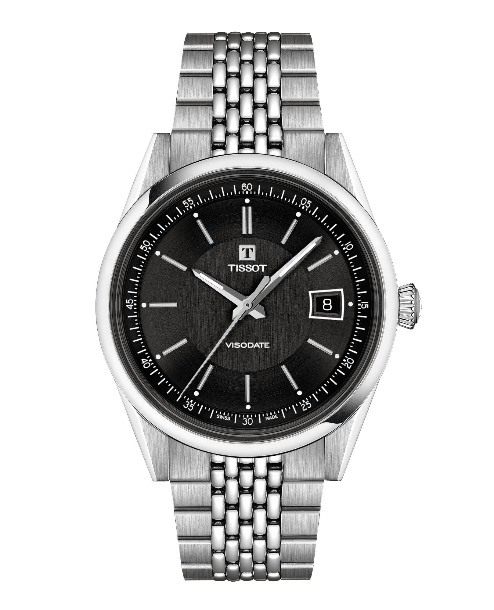Tissot - Visodate 39mm, staal heren horloge, Automaat met 80 uur gangreserve, 50 meter WR, Saffierglas - T1574071105100