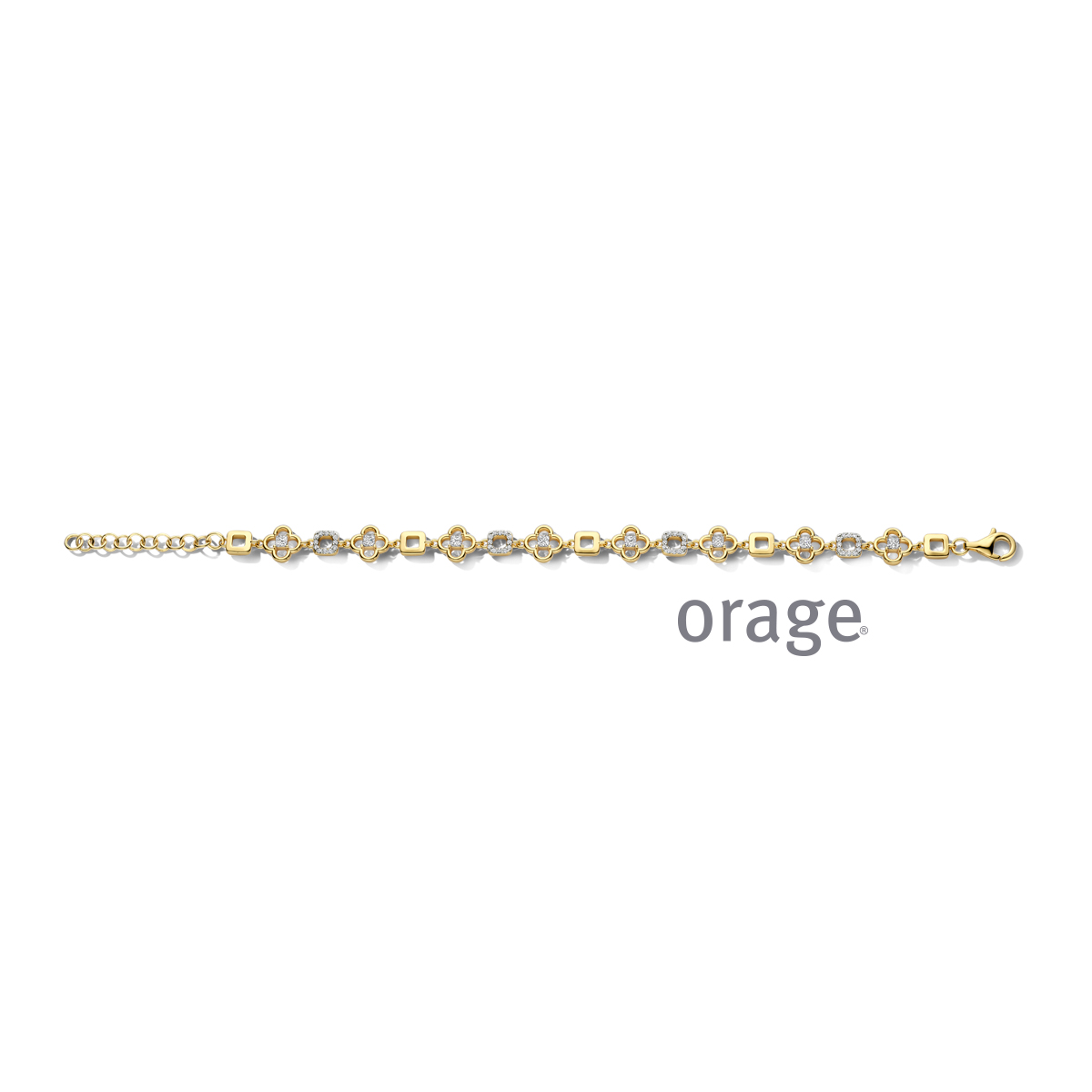Orage Armband verguld geel goud met zirkonia steentjes